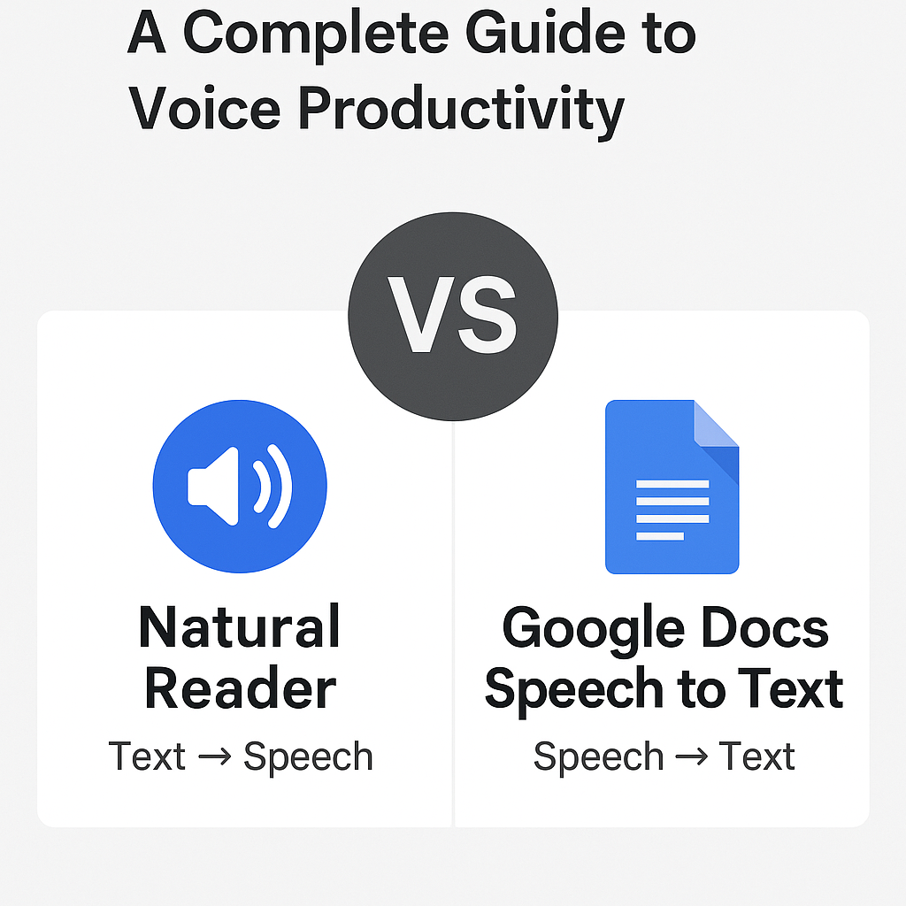 Natural Reader or Google Docs Speech to Text? A Complete Guide to Voice Productivity 1 Doc AI Tool Box - AI addon for google docs and slides